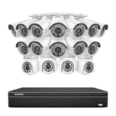 16 Channel 4K PoE Bullet & PTZ Security Camera System, 8MP Outdoor PoE IP Cameras, Pan & Tilt, ONVIF Supported NVR, Two-Way Audio, Smart Human/Vehicle Detection(4x PT Cameras+12x IP Cameras)